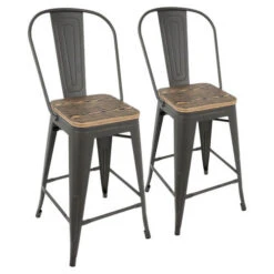 Other 2-Pc. Oregon Industrial High Back Counter Stool Set
