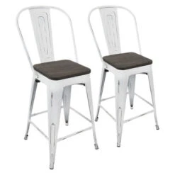 Other 2-Pc. Oregon Industrial High Back Counter Stool Set -Exquisite Home imageService 1685