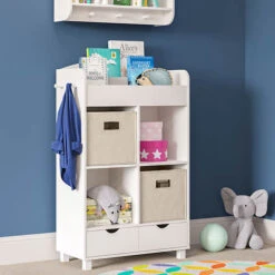 RiverRidge Book Nook Kids Cubby Cabinet With Rack Bin -Exquisite Home imageService 1735