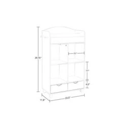 RiverRidge Book Nook Kids Cubby Cabinet With Rack Bin -Exquisite Home imageService 1741