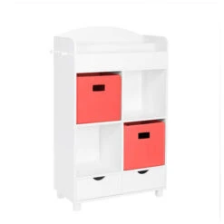 RiverRidge Book Nook Kids Cubby Cabinet With Rack Bin -Exquisite Home imageService 1749
