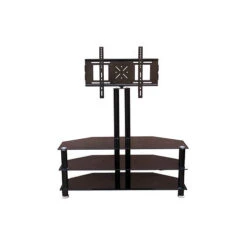 Home Basics 3-Tier Corner TV Stand With Swivel Mount