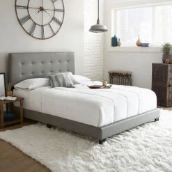 Jupiter Full Tufted Faux Leather Platform Bed