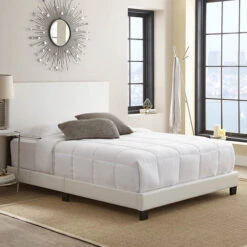 Aries King Faux Leather Platform Bed