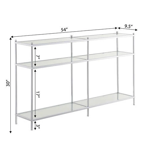 Other Royal Crest 3-Tier 54" Glass Console Table 2 Other Royal Crest 3-Tier 54" Glass Console Table - Image 2