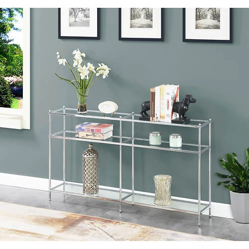 Other Royal Crest 3-Tier 54" Glass Console Table 4 Other Royal Crest 3-Tier 54" Glass Console Table - Image 4