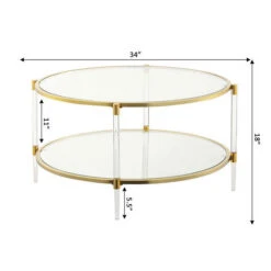 Other Royal Crest 2-Tier Acrylic Glass Coffee Table -Exquisite Home imageService 2210