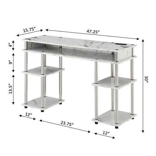 Other Designs2Go No Tools Student Desk With Charging Station And Shelves 1 Other Designs2Go No Tools Student Desk With Charging Station And Shelves