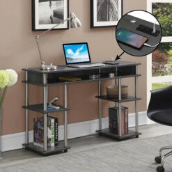 Other Designs2Go No Tools Student Desk With Charging Station And Shelves 27 Other Designs2Go No Tools Student Desk With Charging Station And Shelves -Exquisite Home imageService 2260