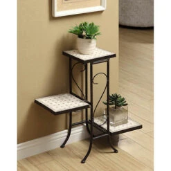 3-Tier Travertine Plant Stand