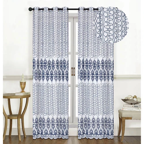 Kashi Home Theodora Embroidered Grommet Panel 1 Kashi Home Theodora Embroidered Grommet Panel