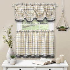 Tattersall Tier And Valance Set -Exquisite Home imageService 2768