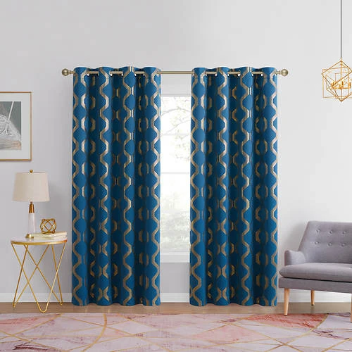 Chloe Room-Darkening Grommet Panel With Foil Print 3 Chloe Room-Darkening Grommet Panel With Foil Print - Image 3