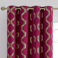 Chloe Room-Darkening Grommet Panel With Foil Print 23 Chloe Room-Darkening Grommet Panel With Foil Print -Exquisite Home imageService 2909