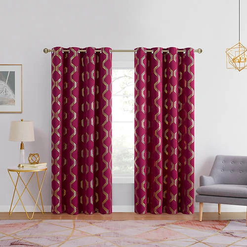 Chloe Room-Darkening Grommet Panel With Foil Print 8 Chloe Room-Darkening Grommet Panel With Foil Print - Image 8