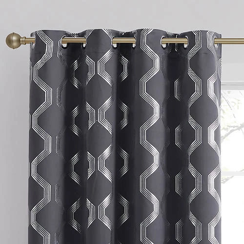 Chloe Room-Darkening Grommet Panel With Foil Print 10 Chloe Room-Darkening Grommet Panel With Foil Print - Image 10