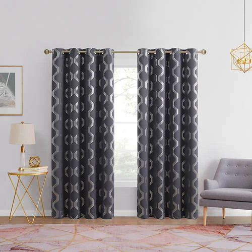 Chloe Room-Darkening Grommet Panel With Foil Print 11 Chloe Room-Darkening Grommet Panel With Foil Print - Image 11