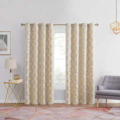 Chloe Room-Darkening Grommet Panel With Foil Print 32 Chloe Room-Darkening Grommet Panel With Foil Print -Exquisite Home imageService 2918