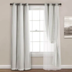 Lush Décor Sheer Panels With Blackout Lining -Exquisite Home imageService 3002