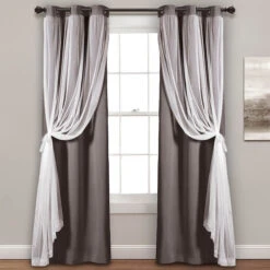 Lush Décor Sheer Panels With Blackout Lining -Exquisite Home imageService 3009