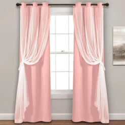 Lush Décor Sheer Panels With Blackout Lining -Exquisite Home imageService 3012