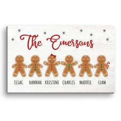 Custom Personalization Solutions Gingerbread Family Personalized 10x16 Canvas -Exquisite Home imageService 317