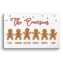 Custom Personalization Solutions Gingerbread Family Personalized 10x16 Canvas -Exquisite Home imageService 318