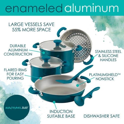 Rachael Ray Create Delicious 8-Piece Stackable Aluminum Nonstick Cookware Set 2 Rachael Ray Create Delicious 8-Piece Stackable Aluminum Nonstick Cookware Set - Image 2