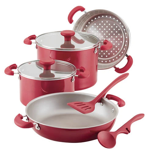 Rachael Ray Create Delicious 8-Piece Stackable Aluminum Nonstick Cookware Set 8 Rachael Ray Create Delicious 8-Piece Stackable Aluminum Nonstick Cookware Set - Image 8