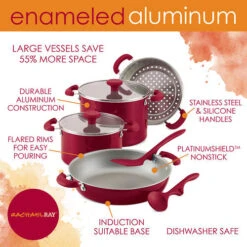 Rachael Ray Create Delicious 8-Piece Stackable Aluminum Nonstick Cookware Set 21 Rachael Ray Create Delicious 8-Piece Stackable Aluminum Nonstick Cookware Set -Exquisite Home imageService 3394