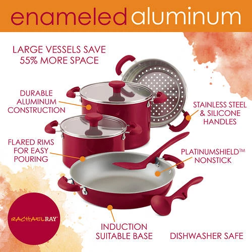 Rachael Ray Create Delicious 8-Piece Stackable Aluminum Nonstick Cookware Set 10 Rachael Ray Create Delicious 8-Piece Stackable Aluminum Nonstick Cookware Set - Image 10