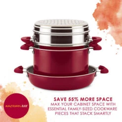 Rachael Ray Create Delicious 8-Piece Stackable Aluminum Nonstick Cookware Set 23 Rachael Ray Create Delicious 8-Piece Stackable Aluminum Nonstick Cookware Set -Exquisite Home imageService 3396
