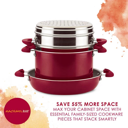 Rachael Ray Create Delicious 8-Piece Stackable Aluminum Nonstick Cookware Set 12 Rachael Ray Create Delicious 8-Piece Stackable Aluminum Nonstick Cookware Set - Image 12