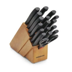 Farberware 18-Piece Never-Sharpen Knife Block Set