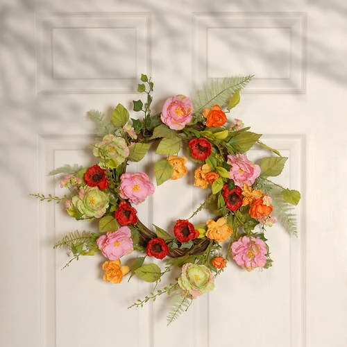National Tree Company 22" Spring Multi-Flower Wreath 2 National Tree Company 22" Spring Multi-Flower Wreath - Image 2
