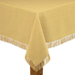 Homespun Check Woven Tablecloth 52"x52'' -Exquisite Home imageService 3553