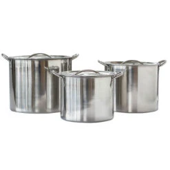 6-Piece Stainless Steel Stock Pot Set