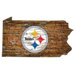 NFL Distressed State Sign With Logo -Exquisite Home imageService 517
