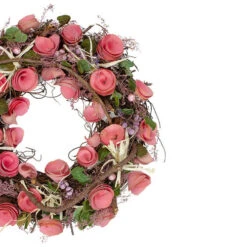 Northlight Pink Floral Berry And Twig Artificial Spring Wreath - 12" -Exquisite Home imageService 642