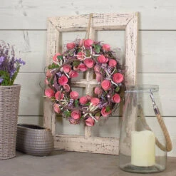 Northlight Pink Floral Berry And Twig Artificial Spring Wreath - 12" -Exquisite Home imageService 643
