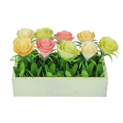 Northlight 9.5" Yellow And White Potted Springtime Artificial Flowers