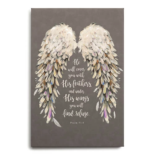 He Will Cover You With His Feathers 12"x18" Canvas 2 He Will Cover You With His Feathers 12"x18" Canvas - Image 2