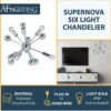 AF Lighting Supernova Six-Light Mini Chandelier