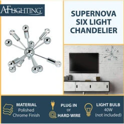 AF Lighting Supernova Six-Light Mini Chandelier
