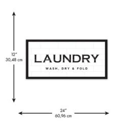 RoomMates Laundry Wash Dry & Fold Framed Wall Art