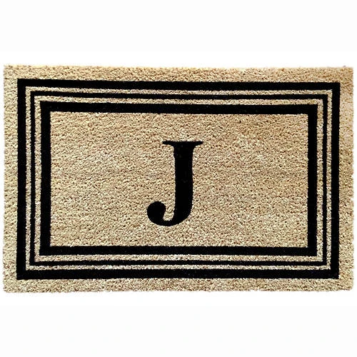 Kashi Home Monogram Letter 18"x28" Printed Coir Mat 1 Kashi Home Monogram Letter 18"x28" Printed Coir Mat