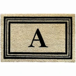 Kashi Home Monogram Letter 18"x28" Printed Coir Mat 15 Kashi Home Monogram Letter 18"x28" Printed Coir Mat -Exquisite Home imageService 828