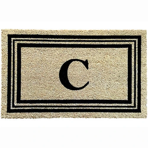 Kashi Home Monogram Letter 18"x28" Printed Coir Mat 5 Kashi Home Monogram Letter 18"x28" Printed Coir Mat - Image 5