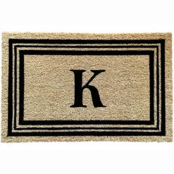 Kashi Home Monogram Letter 18"x28" Printed Coir Mat 18 Kashi Home Monogram Letter 18"x28" Printed Coir Mat -Exquisite Home imageService 831