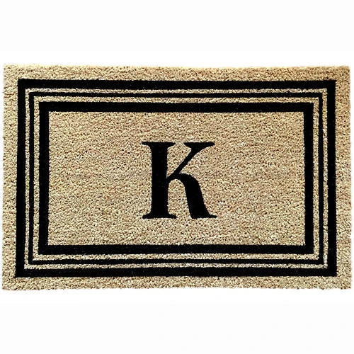Kashi Home Monogram Letter 18"x28" Printed Coir Mat 6 Kashi Home Monogram Letter 18"x28" Printed Coir Mat - Image 6